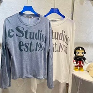 Acne Studios Printing Cotton Oversize Tshirt Men Women Long Sleeve Summer Coat Simple O-Neck Tag Coa