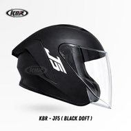 KBR New JF5 Half Face Adult Helmet with Flat Visor SNI Anti-Scratch Glass Microlock Quick Release