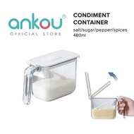 ANKOU airtight condiment container 480ml with lid and spoon