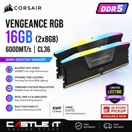 Corsair Vengeance RGB DDR5 16GB (2x8GB) 6000MT/s CL36 XMP EXPO Desktop RAM Black CMH16GX5M2E6000Z36