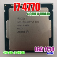 Used Intel®Core™i7-4770 CPU Processor / LGA1150 / 4 Core 8 Thread / 3.40 GHz / ✔️Integrated Graphic 