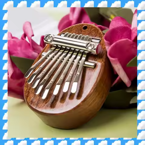 Mini Kalimba 8 Key Exquisite Finger Thumb Piano,Gift For Beginners Music Lovers Players,Cute Pendant