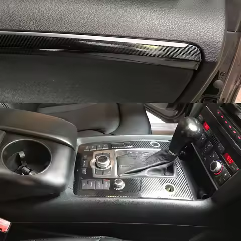 For Audi Q7 4L 2006-2015 Car-Styling 3D/5D Carbon Fiber Car Interior Center Console Color Molding St