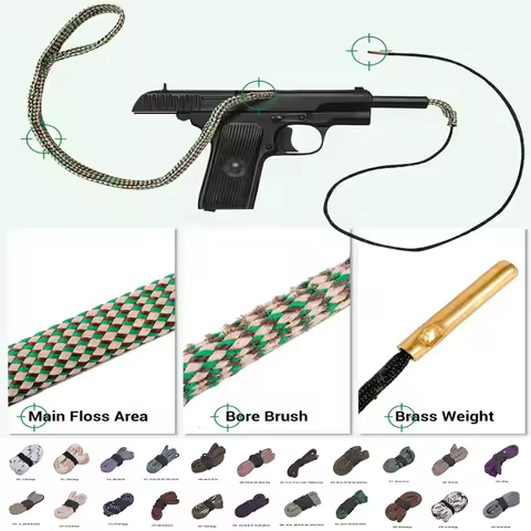 Tactical Gun Bore Rope Brush Cleaner Rifle Barrel Caliber Snakes Rope For 12GA 20GA 9mm 7.62mm.223 .