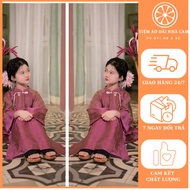 CAT TUONG girls' ao dai set, CNY ao dai, modern ao dai for children CNY 2026 - black - Cam's ao dai 