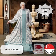 Mishkah Apparels AYSHA Abaya (Exclusive) - Silk Doff Modest Muslimah Apparels Jubah fit up to 2XL