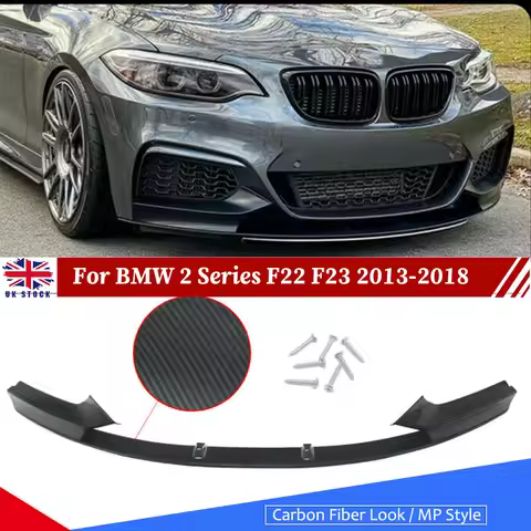 M Performance Front Bumper Splitter Spoiler Lip For BMW M240i F22 F23 Carbon Fiber Look Front Lip Sp