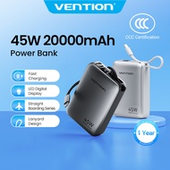 【CCC Certificate】Vention PowerBank 20000mAh  45W  Fast Charging Portable Powerbank 3 Port Built in T