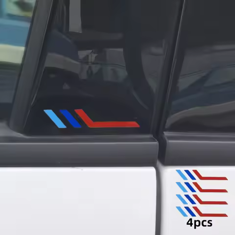 4Pcs M-Colored Stripe Decals For BMW Performance E28 E30 E34 E46 E39 E60 F87 F84 M3 M5 M2 center pil