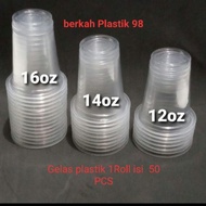 Plastic cups, regular plastic cups, size 12oz-14oz-16oz (50 pcs), plastic cups