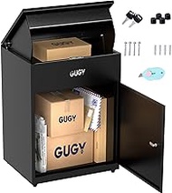 GUGY Package Delivery Boxes For Outside, Anti-Theft Parcel Drop Box with Lock, 22.8x17.3x13.7in Secu