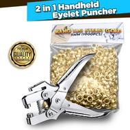 2in1 Eyelet Puncher 5mm With Eyelet Grommets Free & Eyelet Only (Black Silver and Gold) 5mm 1000pcs