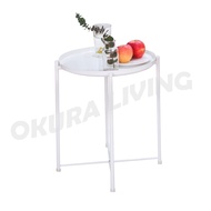 Spot OKURA Premium Design Removable Metal Tray Side / Coffee / Dessert / Bedroom Side Table Home Liv