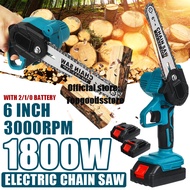 6 Inches Cordless Electric Saw Pruning ChainSaw Garden Tree Logging Trimming Woodworking Cutter For 
