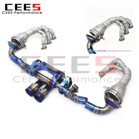 CEES Performance Valvetronic Exhaust Muffler with Manifold for Porsche 911 992/992.1/992.2 GT3 4.0L