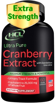 Cranberry Extract Pills - Super Strength 50:1 Whole Fruit Concentrate Equals to 25,000mg of Fresh Cr