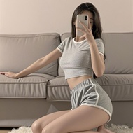 Korean Style Women's Yoga Vest with Shorts - Trendy Sportswear Set for Fitness & Leisure