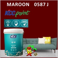 MAROON 0587 J ( 5L ) AURORA SHEEN KCC PAINT INTERIOR LONG LASTING EASY CLEAN SMOOTH ELEGANT FINISH