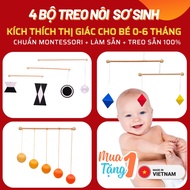 Crib Hanging Toys for Newborn Babies 0-6 Months| SET of 4 Montessori STANDARD Visual Stimulation Mov