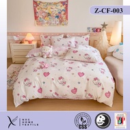【Malaysia Factory Direct】1800TC SANRIO PURE Cotton Cartoon Bedsheet - Hello Kitty / Melody / Kuromi 