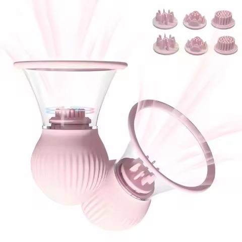 Breast Massage Vibrator Suction Rotation Breast Enhancement Stimulator Nipple Suction Licking Pump F