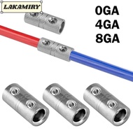 LAKAMIRY Car Speaker Wire Terminal, Brass Silver Car Audio Connector,  0GA 4GA 8GA Car Audio Modifie