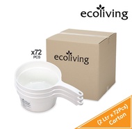 ECO LIVING CARTON DEAL 72Pcs/Ctn 2Ltrs Bathroom White/Transparent Water Pail TubLadle DipperGayung M