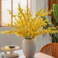1/5/10/20pcs Yellow Imitation Flower Orchid Silk Fake Flowers In Bulk (Every 38.5 Inches, About 97.8