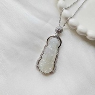 冰膠觀音菩薩鑲嵌吊墜 | 天然緬甸玉A貨翡翠