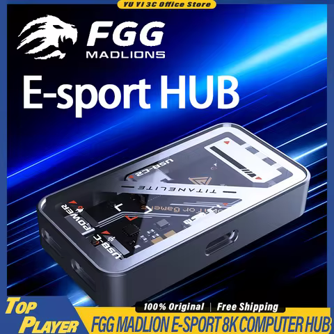 FGG MADLIONS Gaming USB Hub Stable Voltage 8000Hz Polling Rate USB Splitter Adapter Converter For Ga