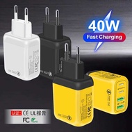 40W PD+USB Multi-Port Mobile Phone Charger European Standard Travel Charging Head Wall Type Charger