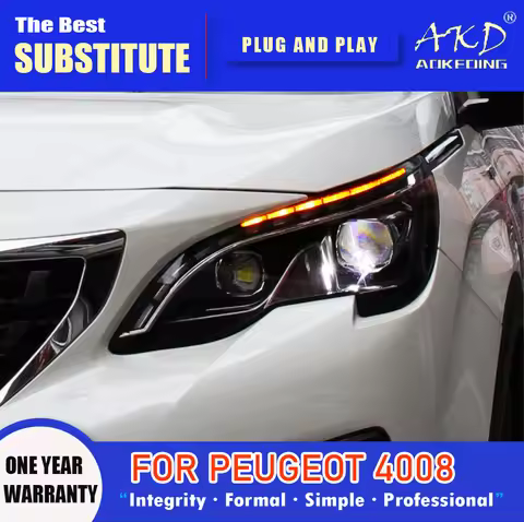 AKD Head Lamp for Peugeot 4008 5008 LED Headlight 2014-2019 Headlights 4008 5008 DRL Turn Signal Hig