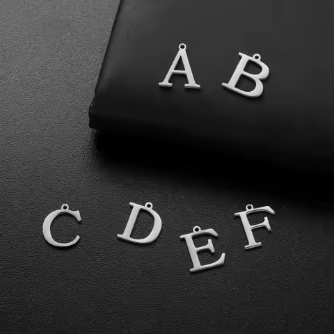 Cazador Stainless Steel A-Z Initial Letter Charm 1pc Alphabet DIY Pendant for Necklace Bracelet Jewe