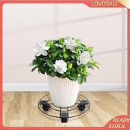 [Lovoski2] Plant Stand with Plant Saucer Rolling Plant Stand Plant Tray Roller with 4 Casters Iron Pallet Trolley for Office Shop