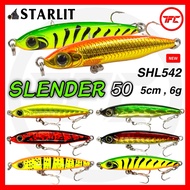 STARLIT Hard Lure Slender 50 SHL542 Sinking Pencil Minnow 5cm 6g Flutterstick Twitch Sebarau Siakap 