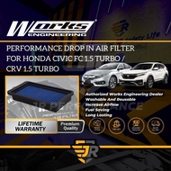 Works Engineering Washable Drop In Replacement Air Filter Civic FC 1.5T CRV Penapis Udara Car Intake