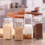 (Takin) Glass Spice Bottle Sow Kitchen Seasoning Holder+Stainless Lid/80Ml &amp; 120ml Glass Spice Jar