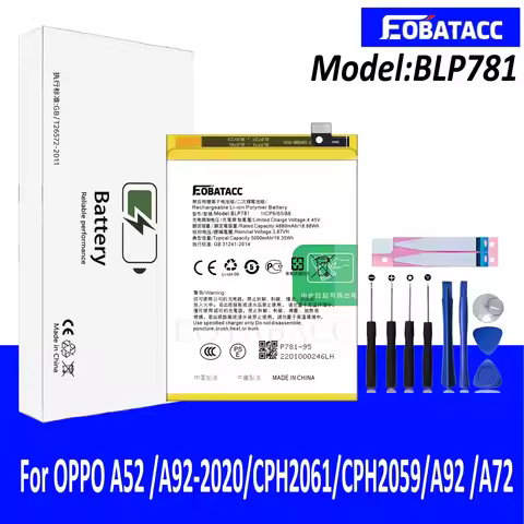 EOTABACC New 100% High Quality BLP781 Battery For OPPO A52 /A92-2020/CPH2061/CPH2059/A92 /A72 Mobile
