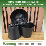 Combo 10 Chậu Nhựa Trồng Cây C8 -> C16 Đen - Đỏ
