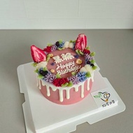 4吋寵物蛋糕 生日蛋糕 淋面花圈款