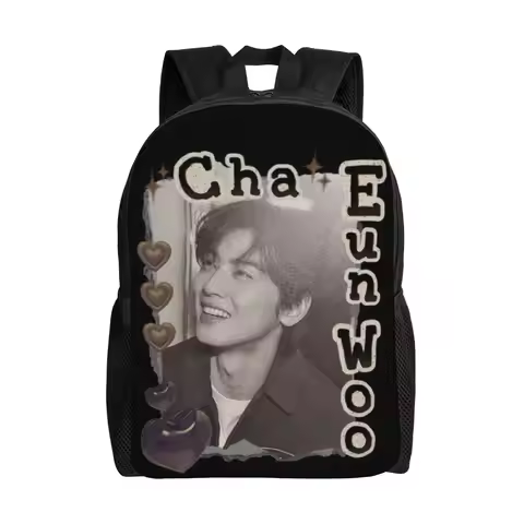 1 PC Back to school season Versatile Cool Poster Schoolbag Travel Zipper Closure cha eunwoo Office W