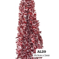 MERAH Red and white foil Slinger for dirgahayu, August 9 cm x 2 mtr