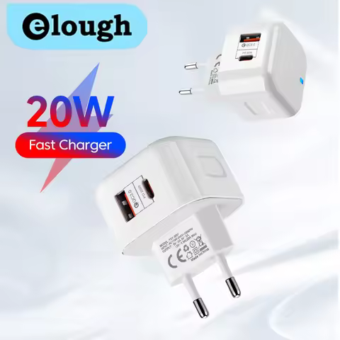 Elough Quick Charger QC3.0 Type C Charger PD 20W USB-C Fast Charging Travel Wall Charger Power Adapt