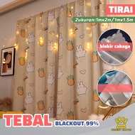Bright Crown TERBARU Gorden Tempel Blackout Magic Bahan Satin Tebal / Tirai Blackout Magic