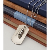Personalised Engravable Alloy Military Army Tags ID With 2.5mm Ball Chain Necklace