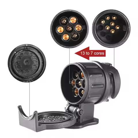 7 Pin To 13 Pin Plug Adapter Trailer Connector 12V Towbar Towing Waterproof Plugs Socket Adapter Car