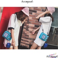 ROSEGOODS Small Bags, Soft Adventure Time Crossbody Bag, Funny Double BMO Robot Cartoon Anime Phone 