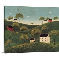 Rolling Hills Canvas Wall Art Print by Warren Kimble, Farmhouse, Home Decor, Americana Artwork, 14"x