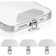 takyu Metal Phone Tether Tab, 360° Rotating Phone Lanyard Tab, 3Pack Silver