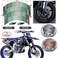 YAMAHA YZ250 Reflective Sticker ,21" Wheel Rim Durable Waterproof Decal ,19" Hub Inner YZ Motocross Decoration ,for YAMAHA YZ250 YZ125 YZ125LC YZ125LCSV